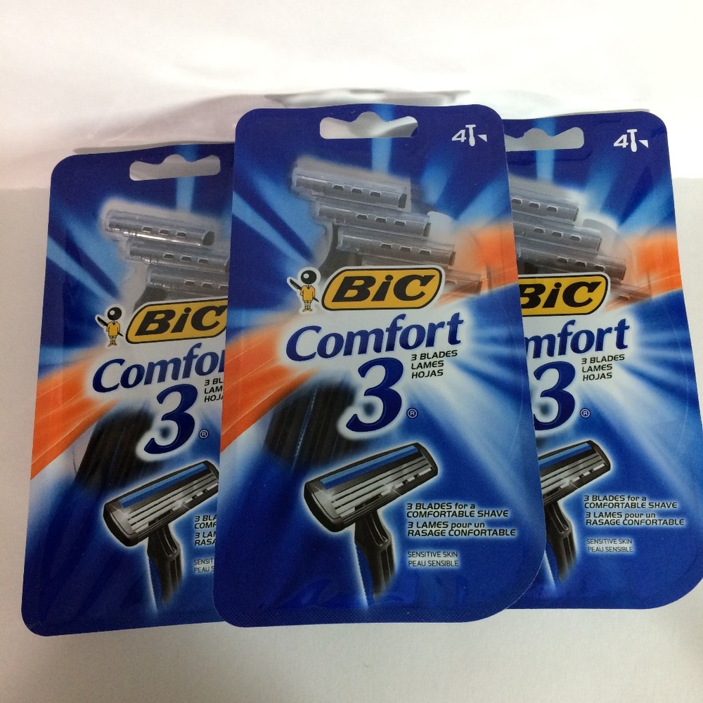 New BIC Comfort 3 Blade Mens Razors Sensitive Skin